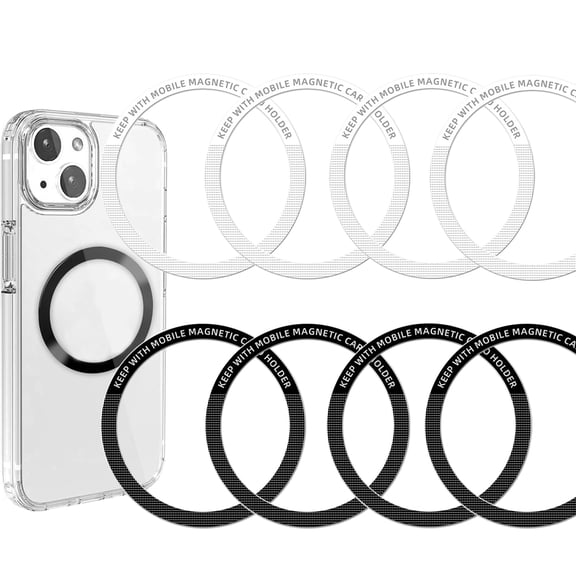 8Pcs Universal Metal Rings Compatible with Magsafe Magnetic Wireless Charger,Ultra-Thin(0.4mm) Metal Ring