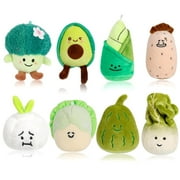 8Pcs Vegetable Plush Toys, Small Stuffed Vegetable Bulk, Assorted Mini Vegetable Plush, Stocking Stuffers