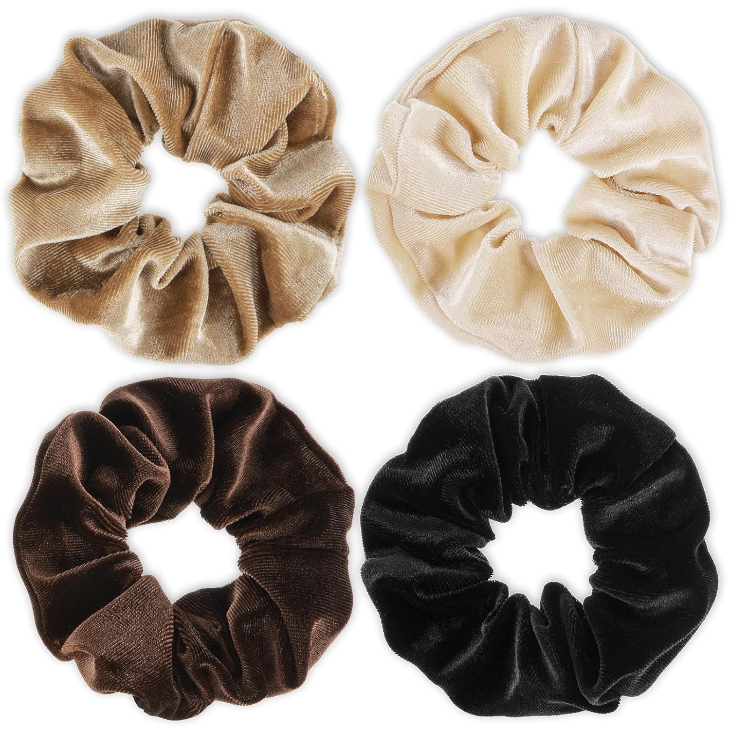8Pcs Velvet Hair Scrunchies - Elastic Thick Bands in 8 Solid Colors for Women and Girls
