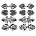 thumbnail image 1 of 8Pcs Vintage Sweater Shawl Clips, Elegant Cardigan Clasp, Antique Flowers Pattern Metal Buckle Pin, Suitable for Daily Wear, Prom, Birthday Party, 1 of 8