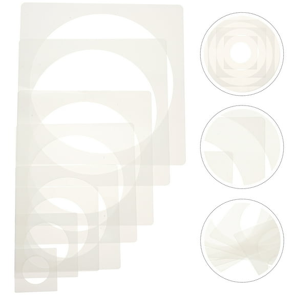 8Pcs Wall Painting Stencils Plastic Circle Painting Templates Hollow-out Drawing Stencils Tools