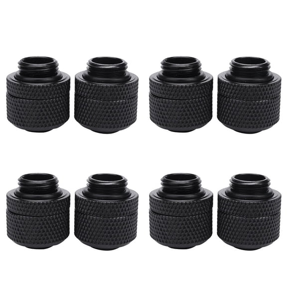 8Pcs Water Cooling Fittings G1/4 External Thread Pagoda for 9.5X12.7mm Soft Tube Computer Cooling System Connector Black