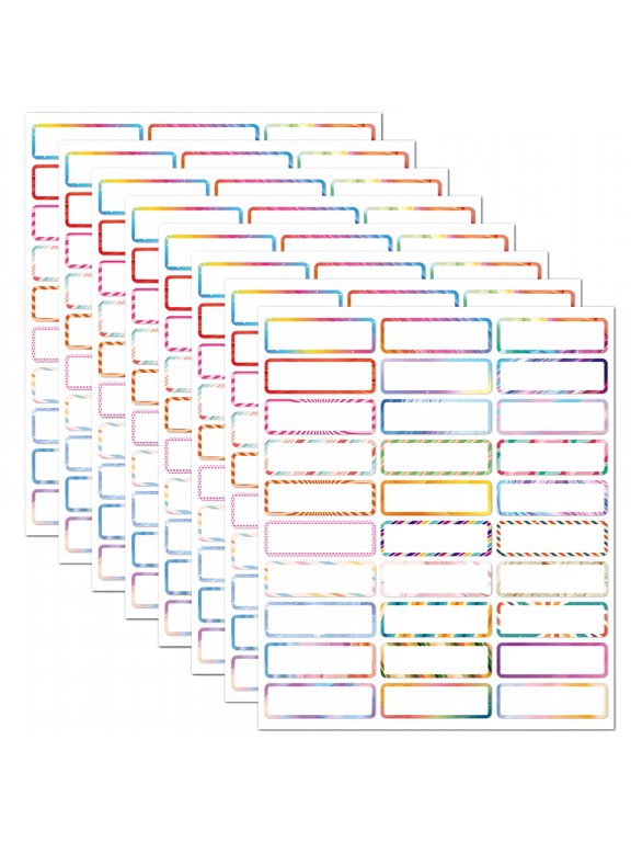 8Pcs Waterproof Write-On Labels,Colorful Blank Stickers,Easy-Write Pre-Cut Label Tags for Water Bottles, Storage Bins, Containers,Classroom & Home Organization,7.6x9inch,Multicolor