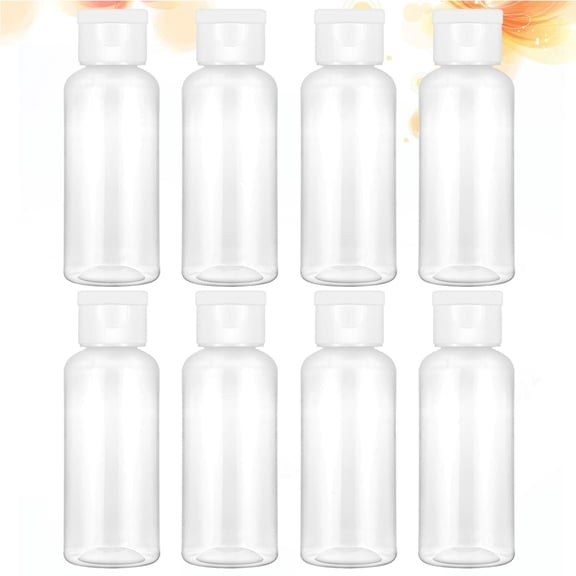 8Pcs White Clamshell Bottle Plastic Travel Containers with Cap for Essential Oils and Aromatherapy