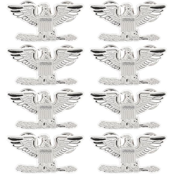 8Pcs Wings Pin Platinum Wing Pilot Badge Pilot Costume Lapel Pin Eagle Zinc Alloy Brooches Air Force Wing Pin Aviator Wings Pin for Hat Shirt Uniform Pilot Costume 21.5x41mm Making DIY