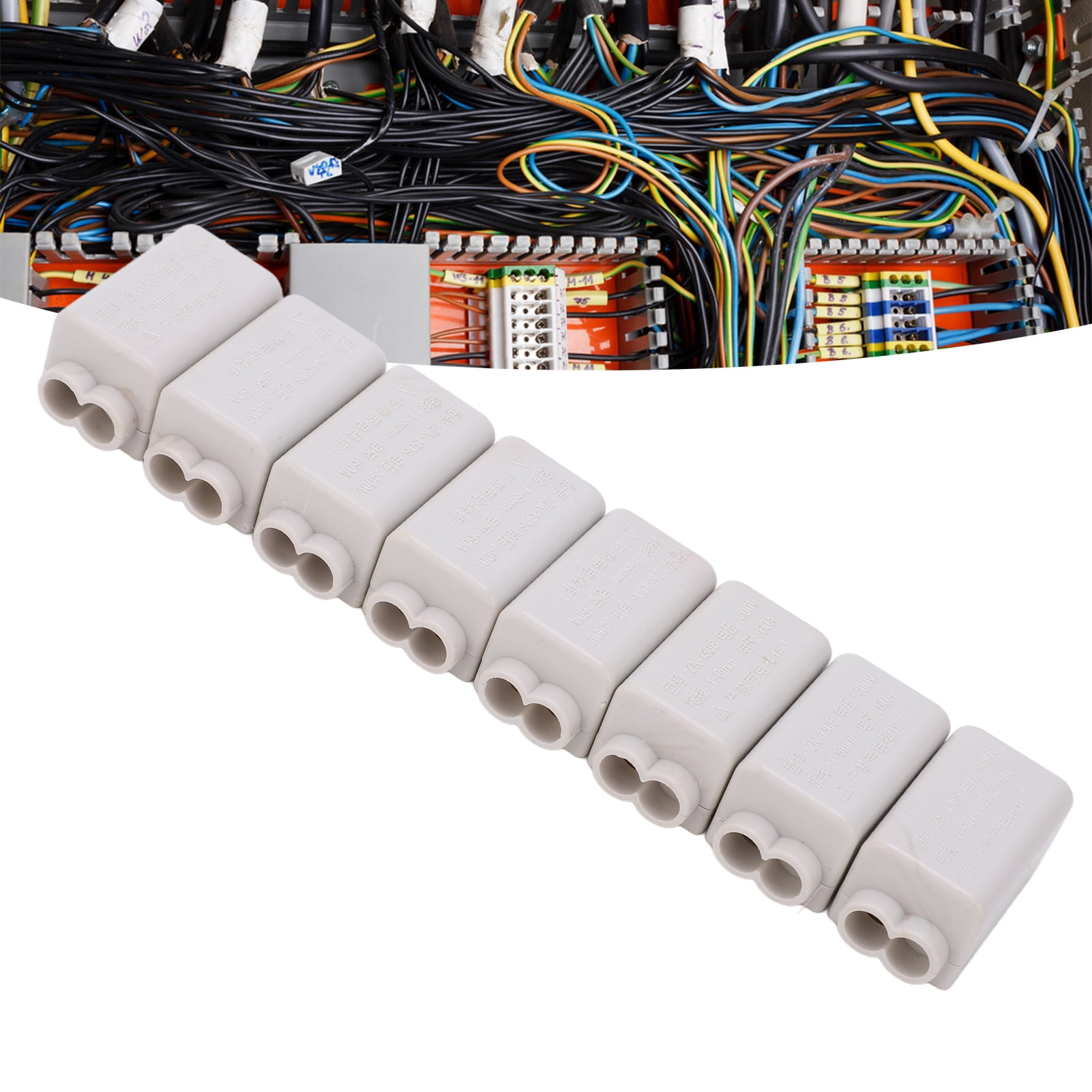 8Pcs Wire Connector T Type 400V 60A Splicer Screw Terminal Wiring