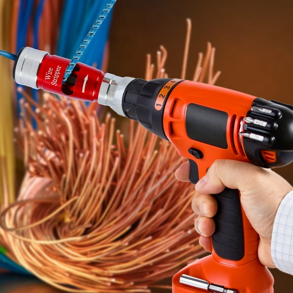 8Pcs Wire Stripping and Twisting Tool Set Aluminum Alloy Cable Peeler Tool Portable Electrician Wire Twister Tool Professional Electric Drill Driven Cable Quick Stripping Tool for Power Drill Wires