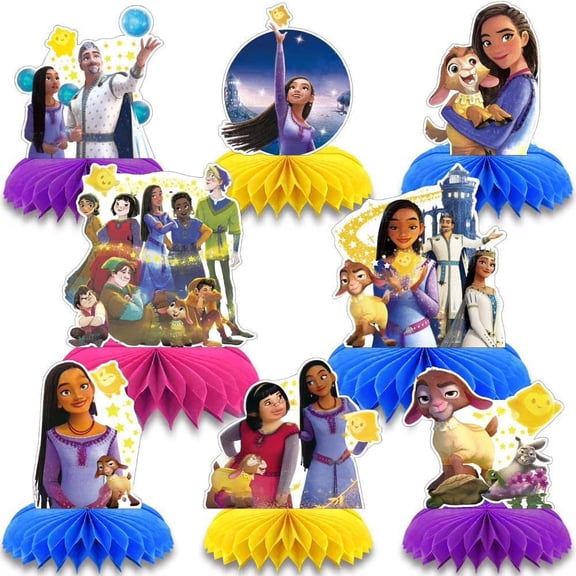 8Pcs Wish Honeycomb Centerpieces 3D Table Decorations Party Supplies