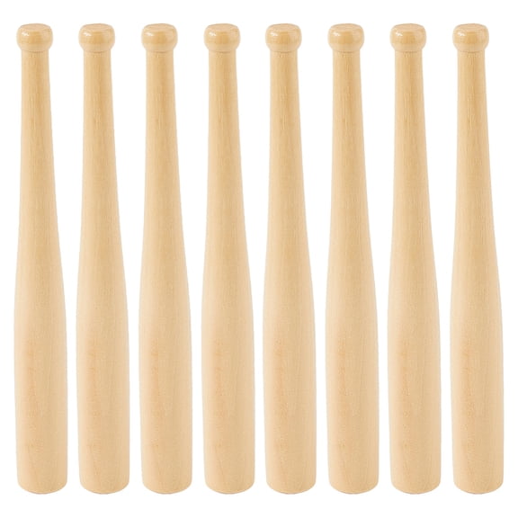 8Pcs Wood Baseball Bat Display Decorations Moccasin 148x11 -16.5mm