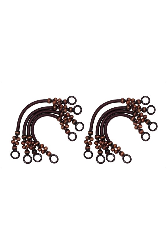 8Pcs Wood Beaded Rope Bag Straps, Diy Purse Handles Replacement DIY Handbag Accessory