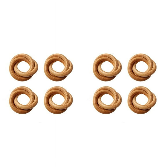 8Pcs Wood Napkin Rings, Wood Circles for Macrame Napkin Buckles, Napkin Ring Holders for Farmhouse, Wedding, Table Decor