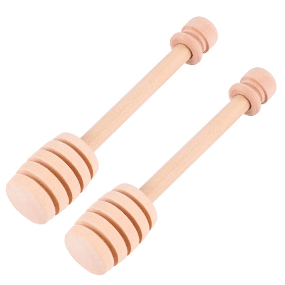 OUNONA Wooden Honey Dippers for Home Use Brown Color Made of Premium Wood Practical and 8 Pcs