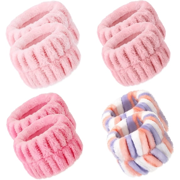 8Pcs Wrist Spa Washband Microfiber Wrist Spa Washband Wrist Towels Face Washing Wristbands Absorbent Wrist Face Wash Wrist Scrunchies Sweatband for Women Washing Face Prevent Water Spilling