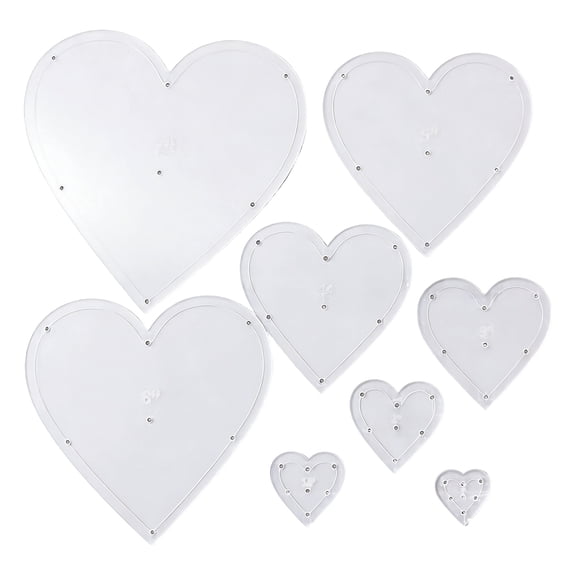 8Pcs/pack Clear Acrylic Heart Shaped Quilting Guides Patchwork Templates Design For Accurate Cutting And Stitching