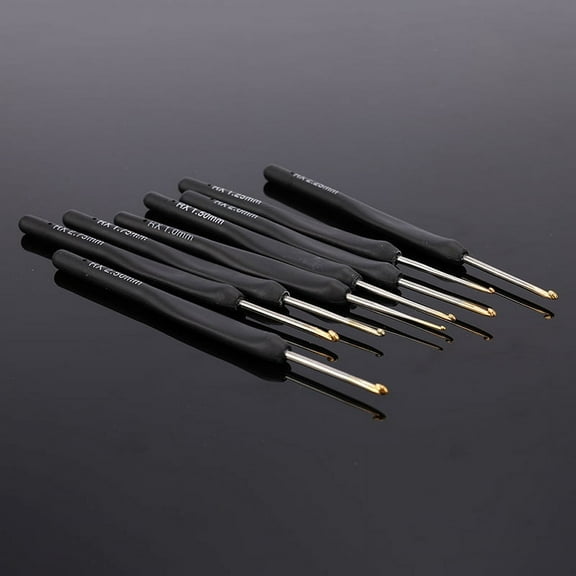 8Pcs/set Black Knitting Needles Crochet Hooks for Knit DIY Craft Loom Tool