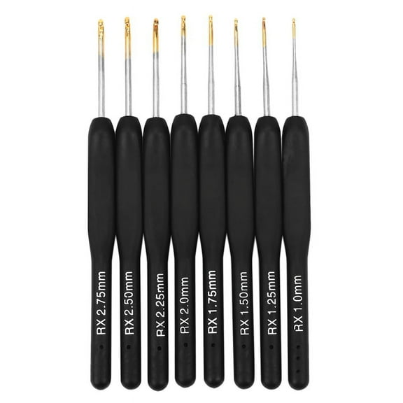 8Pcs / set Black Knitting Needles Plastic Handle Crochet hooks for Knit DIY Craft Too xc1450