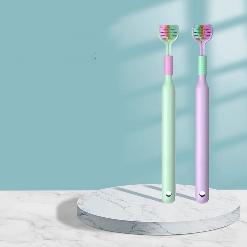 8Pcs/set Three Sided Toothbrush Soft Bristle Tooth brush Ultra Fine ...