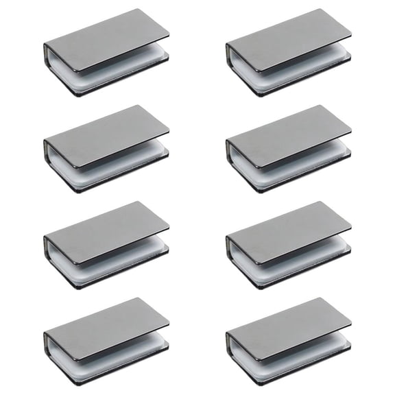 Lerpwige Pack of 8 Frameless Iron Magnetic Glass Cabinet Latches Silver Push Clamps
