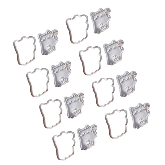 8Pieces Small Cookie Molds Halloween Biscuit Cutter Cats Shape Cookie Molds Baking Tool Suitable for Familys Gatherings
