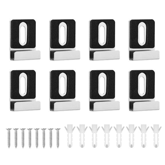 8Pieces Sturdy Steel Mirror Clip Set for Frameless Mirror Installation