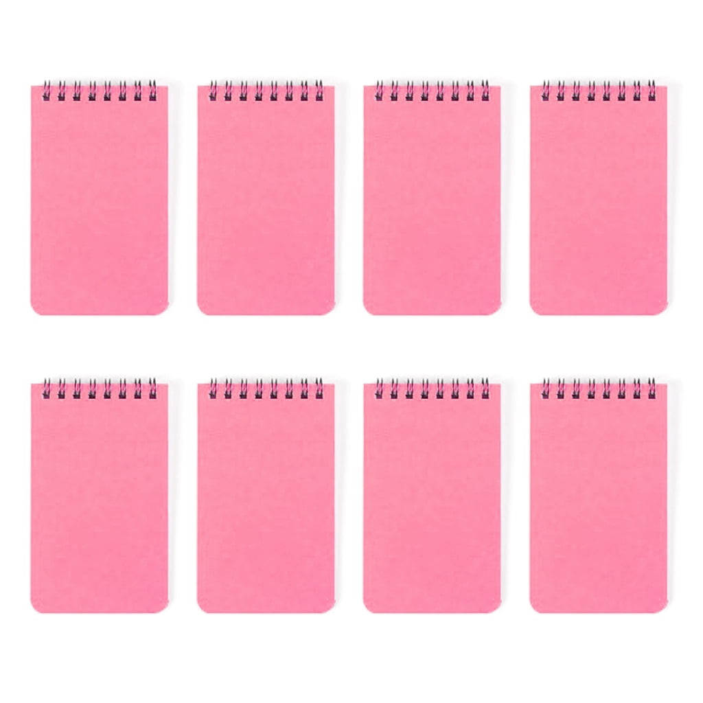 8Pcs Twin Coil Binding Notebook 80 Sheets Unlined Pocket Notepads Small Notebook