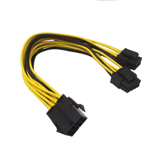 8Pin CPU Power Supply Extension Cord Cable Y Splitter Female 1 to 2 Male Connector Cable For Motherboard