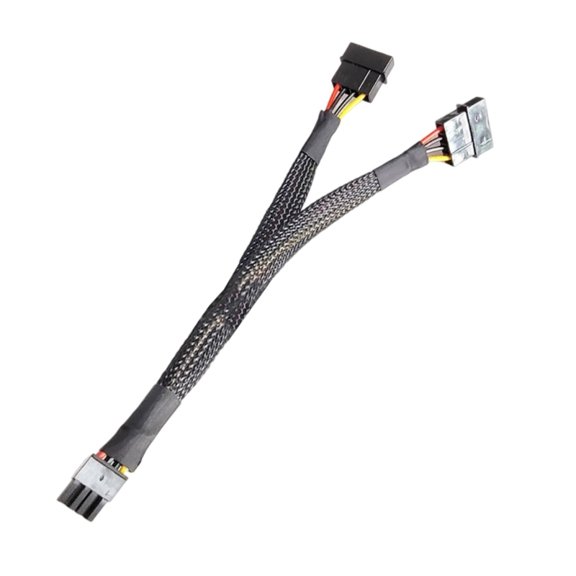 8Pin To Double 4Pin Video Card Power Cord Y Shape 8Pin Graphics Card Power Cable Adapter for TS540 TD340 Servers Backplane