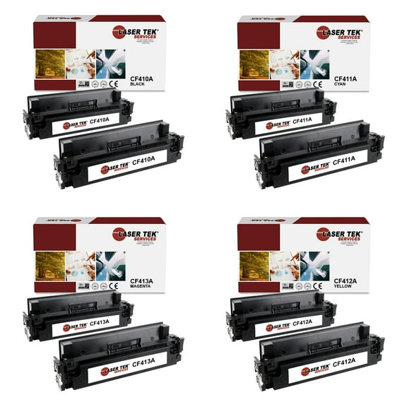 8Pk LTS 410A BCMY Compatible for HP LaserJet Pro M452dn M452dw Toner Cartridge