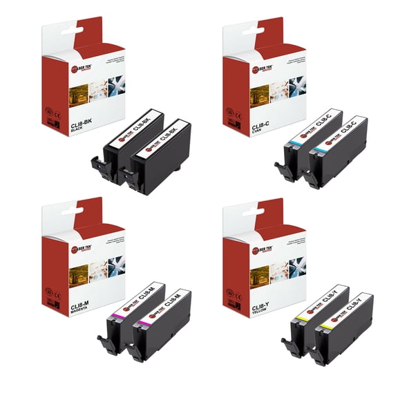 8Pk LTS CLI-8 BCMY HY Compatible for Canon Pixma iP4200, MP500, MX850 Ink