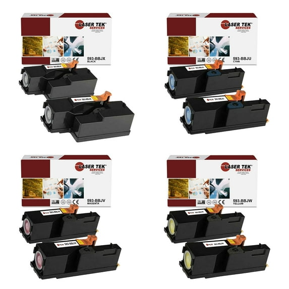 8Pk LTS E525 B C M Y Compatible for Dell Multi-Function E525w Toner Cartridge