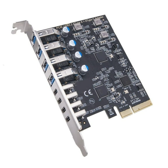 8Port USB 3.2 TypeA and TypeC PCIe Expansion Card with 20Gbps Transfer ASM3142+VL822+VL822 Efficient for PC Upgrades