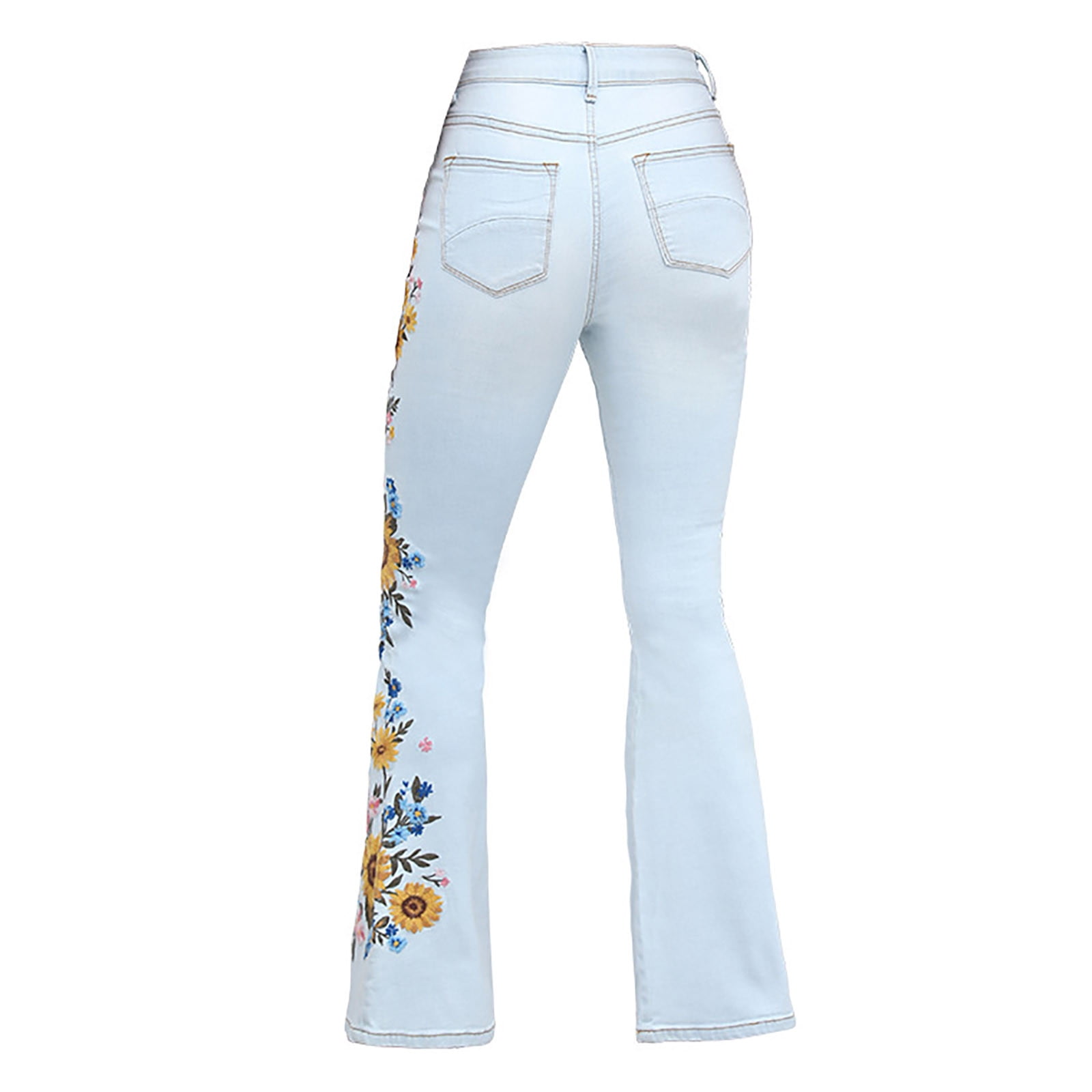 8QIDA Casual Shorts for Women Plus with Pockets Women's Flared Jeans