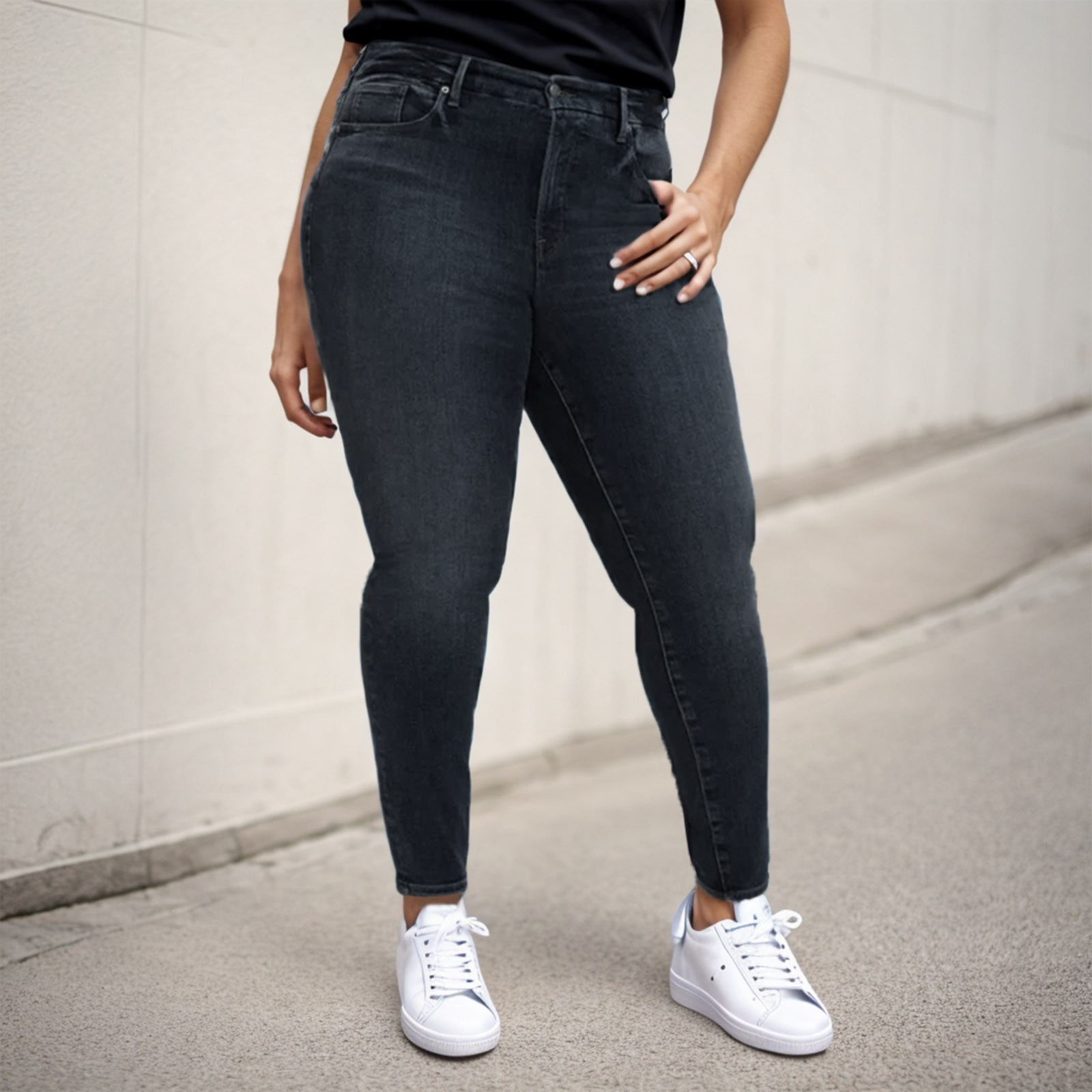 8QIDA Fashion Petite Casual Pants for Women Plus Size Jeans for Women High Waisted Pull on Leggings Stretchy Denim Skinny Jeggings Thermal Winter