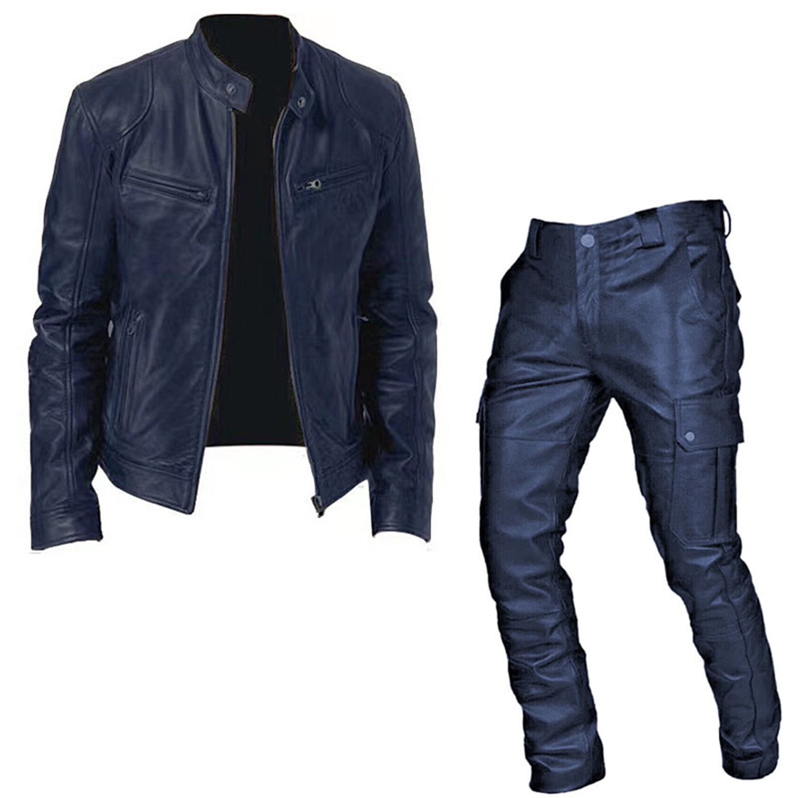 8QIDA Long Retro Slim Men's Pants Autumn/Winter Punk Casual Suit ...