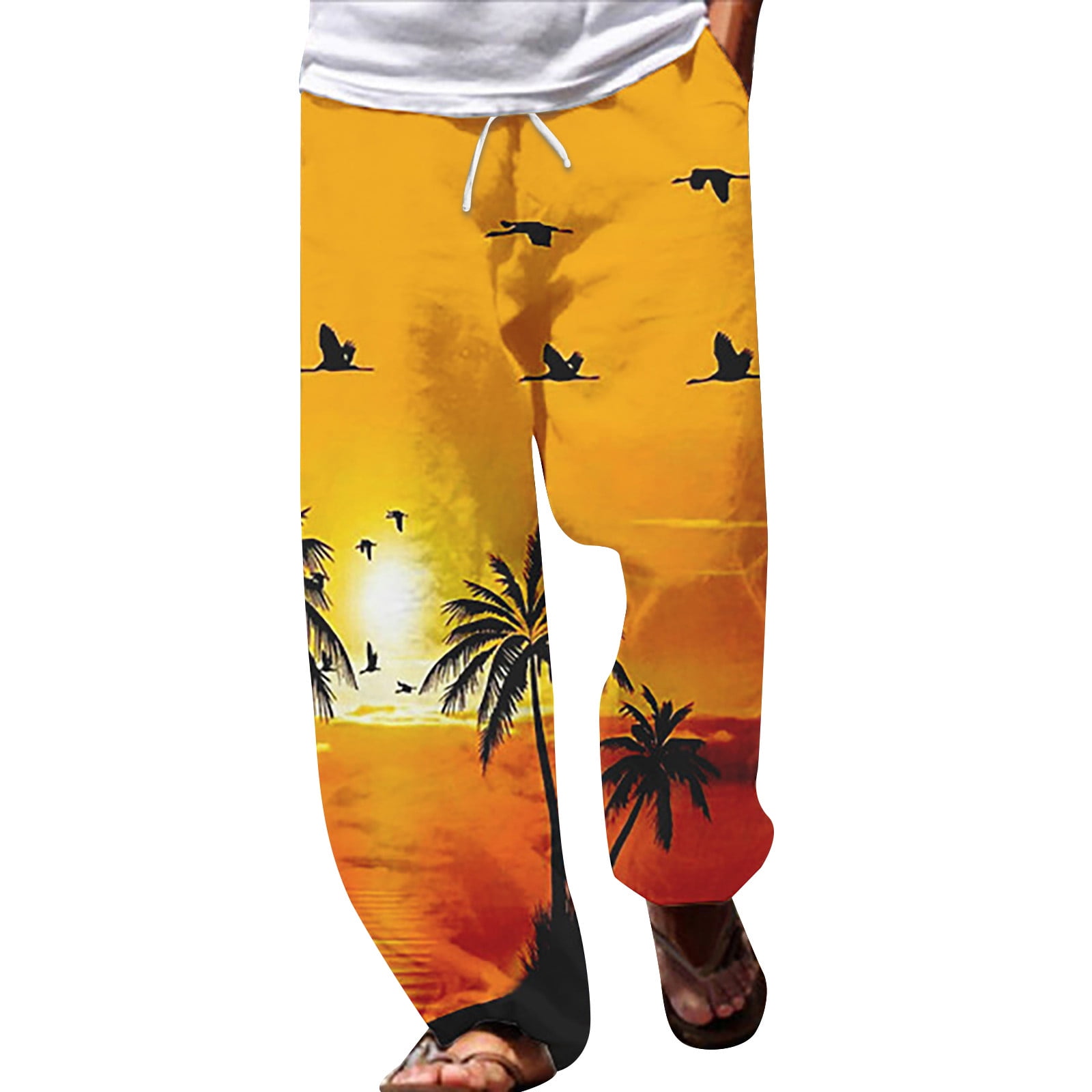 8QIDA Men Pants Summer Beach Hippie Harem Pants Baggy Boho Yoga ...