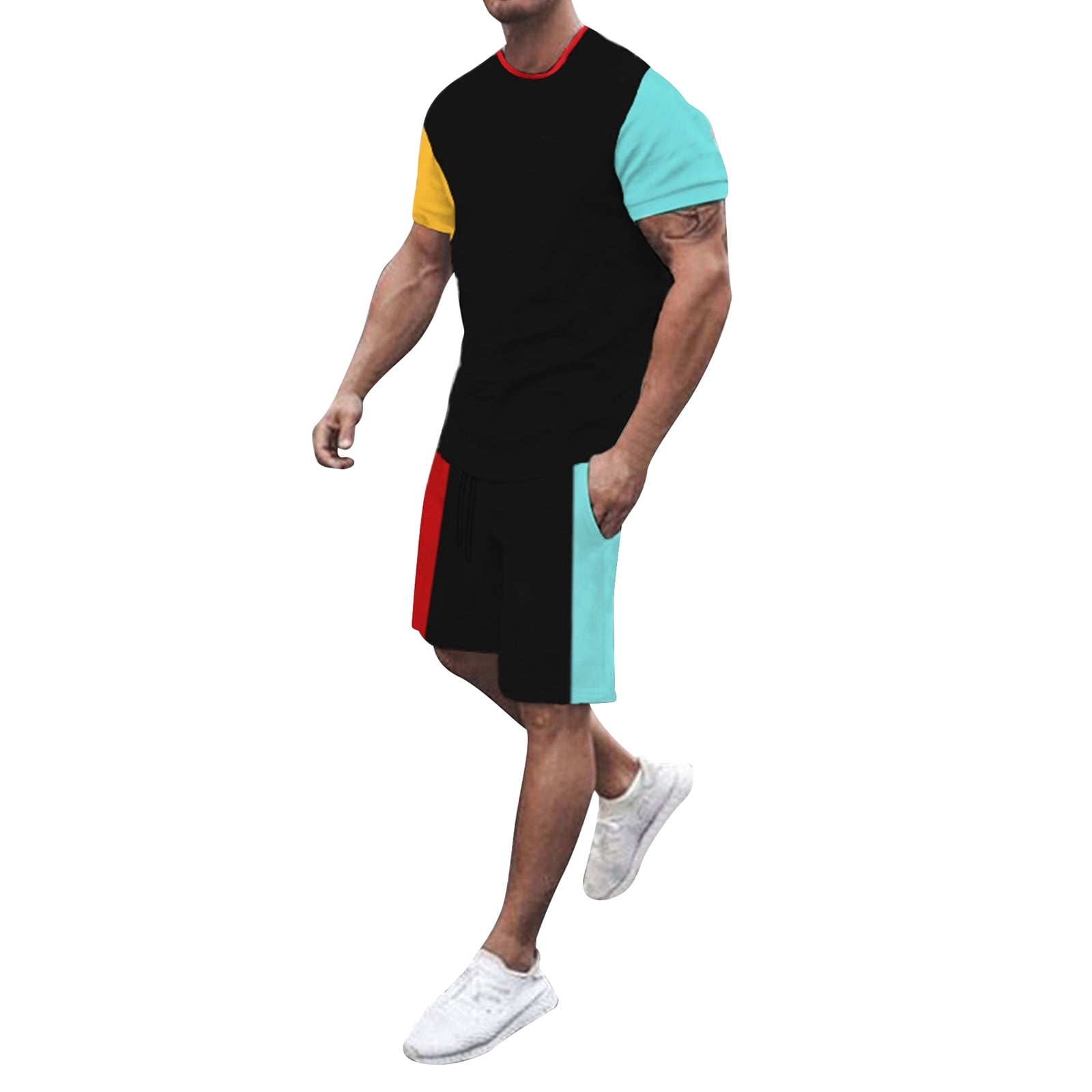 8QIDA Men's Quick Drys 3D Short Sleeve Suit Shorts Beach Tropical ...