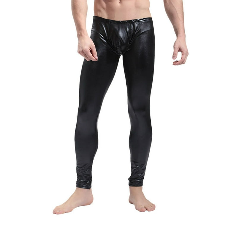 8QIDA Men's Sexy Leather Stage Performance Pants Night