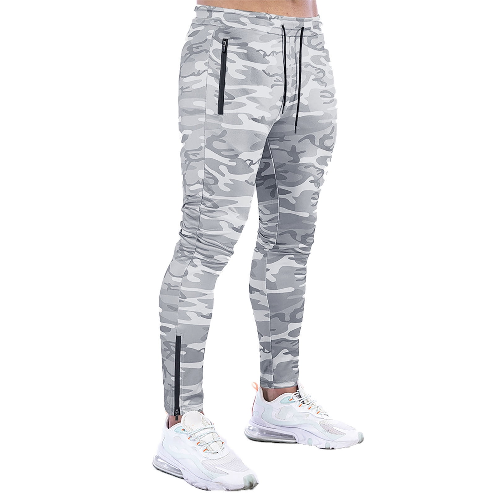 8QIDA Men's Sport Workout Jogging Pants with Zipper Pocket and Pull ...