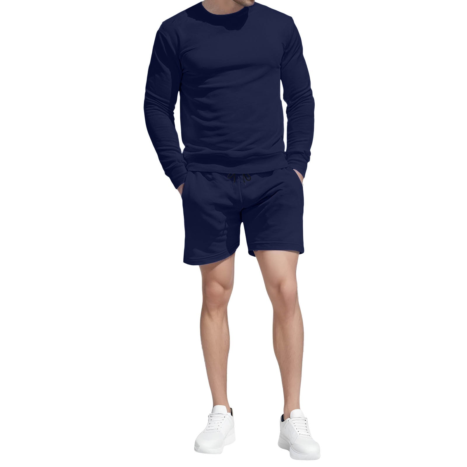 8QIDA Men's Suit Pants Slim Fit Men's Short Sleeved Shorts Two Piece ...