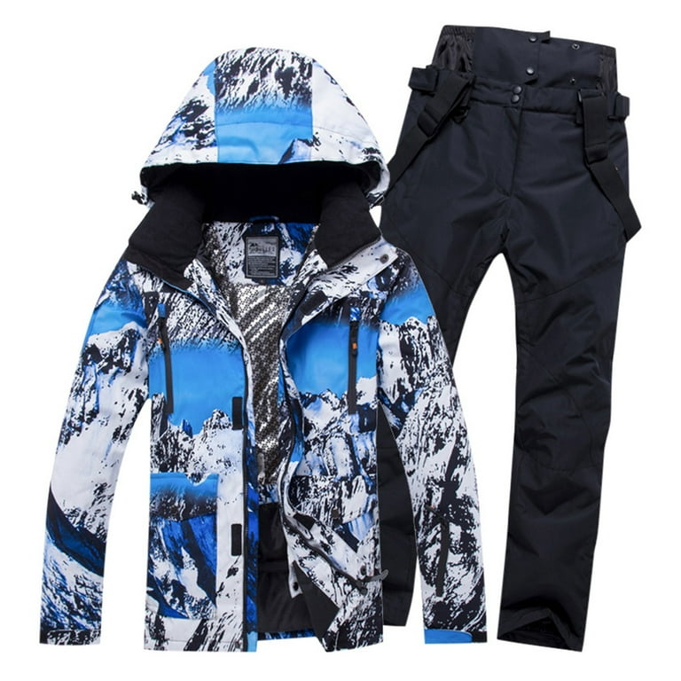8QIDA Men s Suits Big and Tall 4Xl Men s Ski Jackets and Pants Set Windproof Insulated Snowsuit Winter Warm Snowboarding Snow Coat Black Xl Walmart