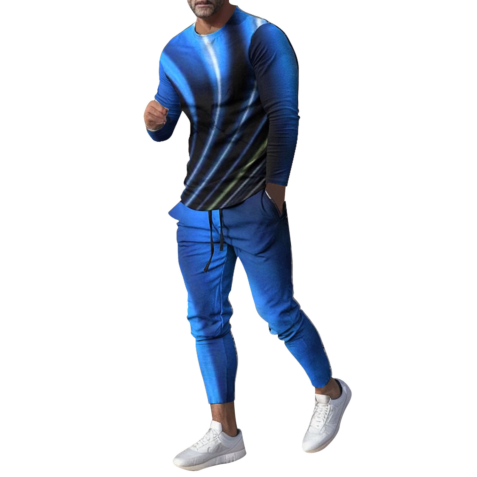 8QIDA Men's Tracksuit 2 Piece Sweatsuit Set Long Sleeve Suit for Casual ...