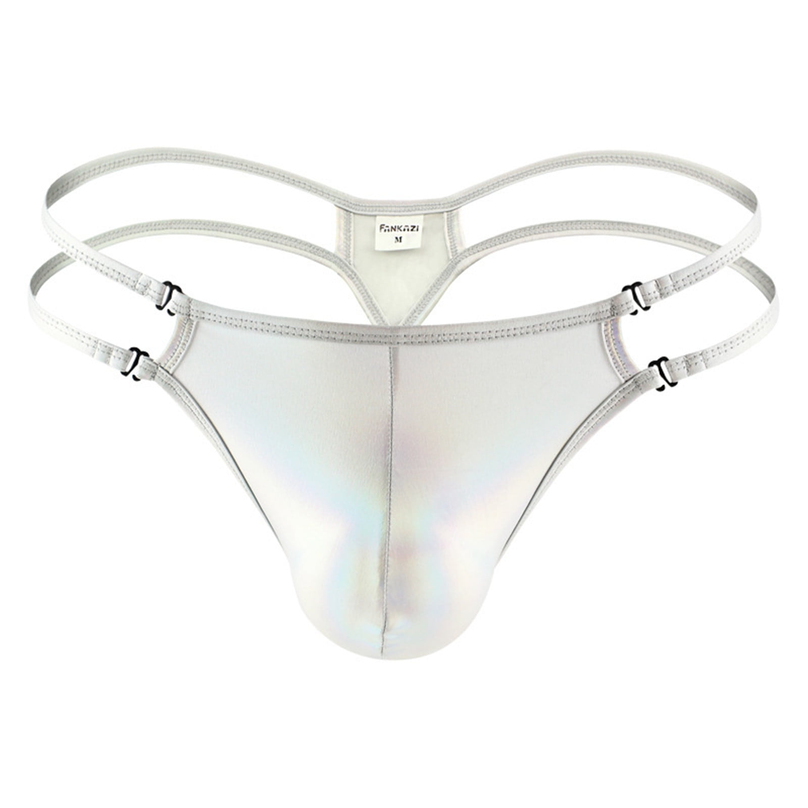 8QIDA Men's Underwear Fit Translucent Ice Silk Low Waist Buckle G ...