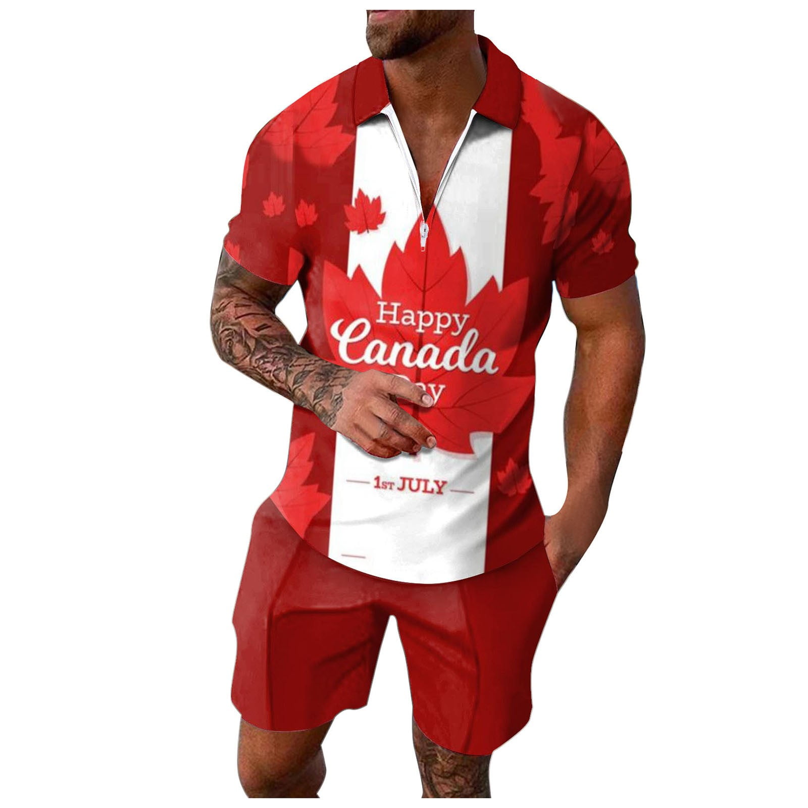8QIDA Mens Sets 2 Piece Outfits Tropical Fashion Mens Canadian