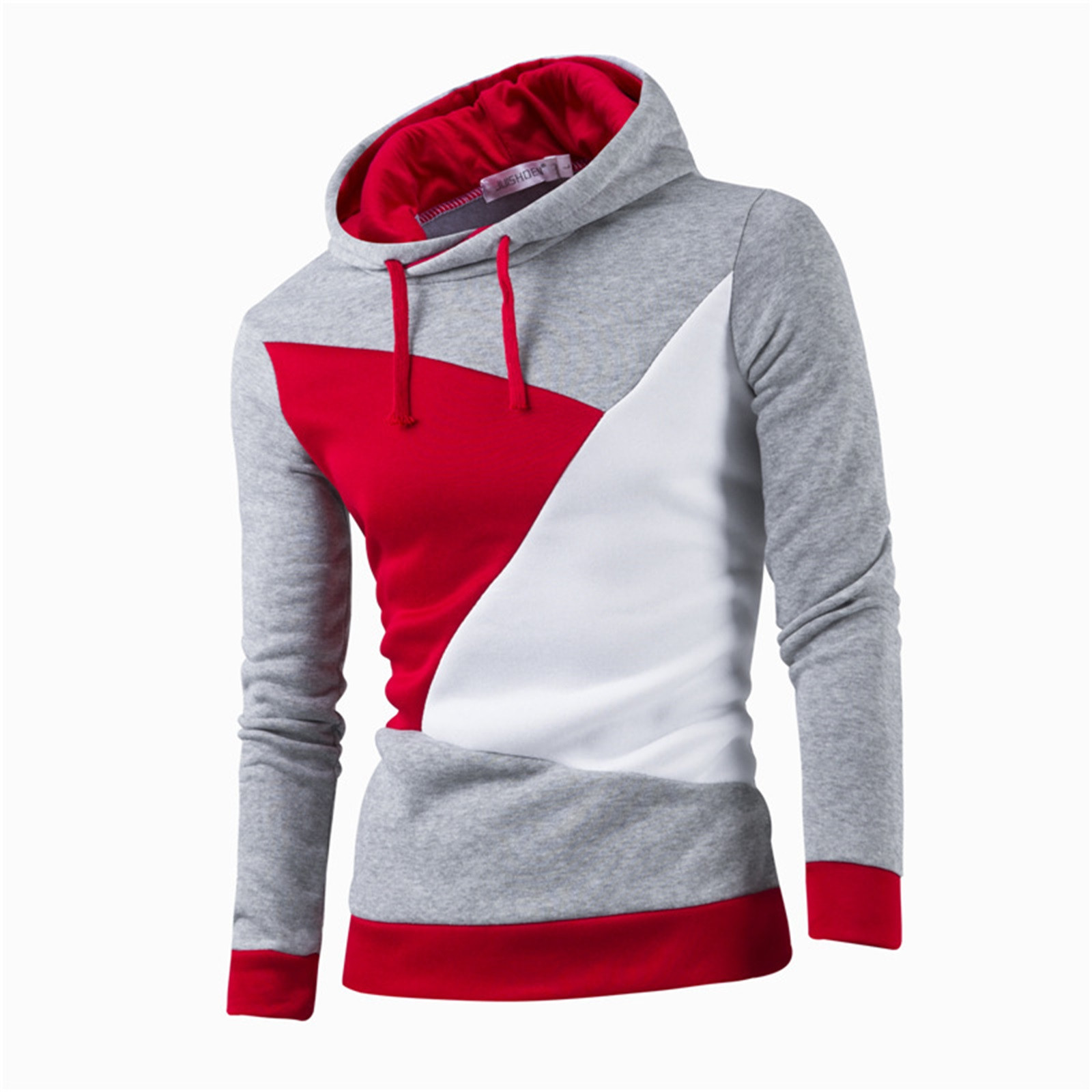 8QIDA Oversized Sweatshirt for Men Men's Color Matching Long Sleeved