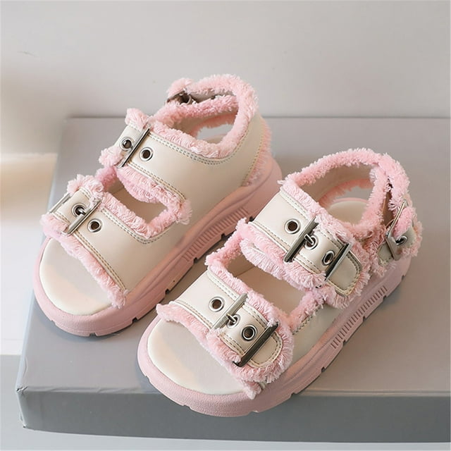 8QIDA Sandals for Girls Size 6.57 Big Kids Girl Sandals Summer Pink