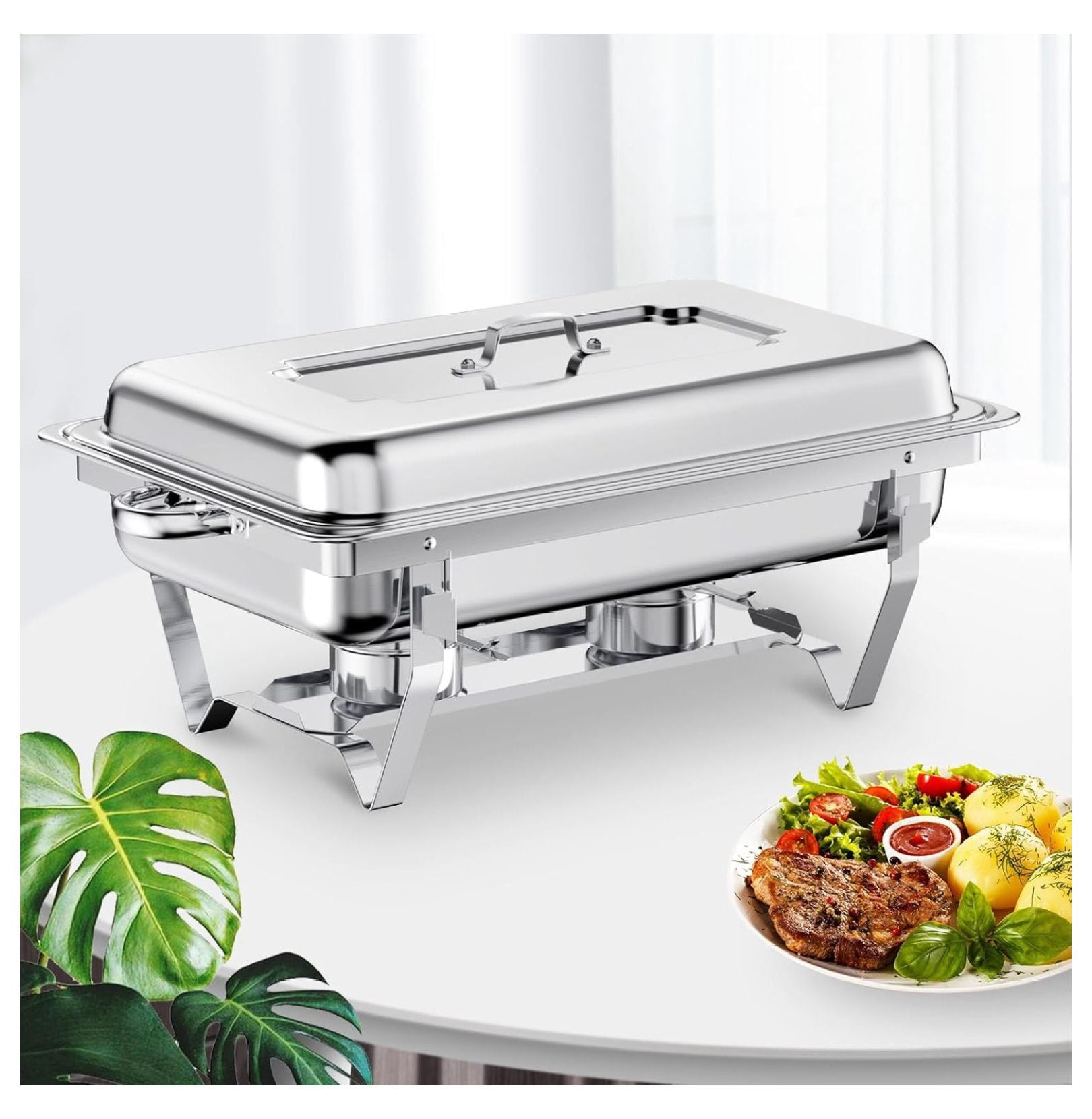 8QT Chafing Dish Buffet Set Stainless Steel Food Warmer Chafer Complete ...