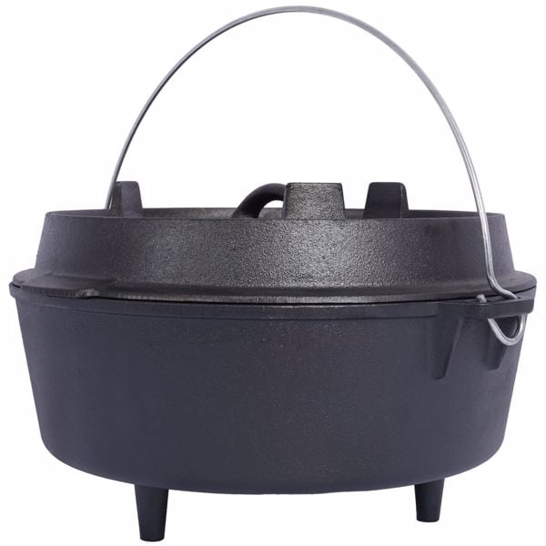 Pre-Seasoned 4.1 Qt Cast Iron Camp Dutch Oven With Legs – Includes Lid Lifter & Lid Stand