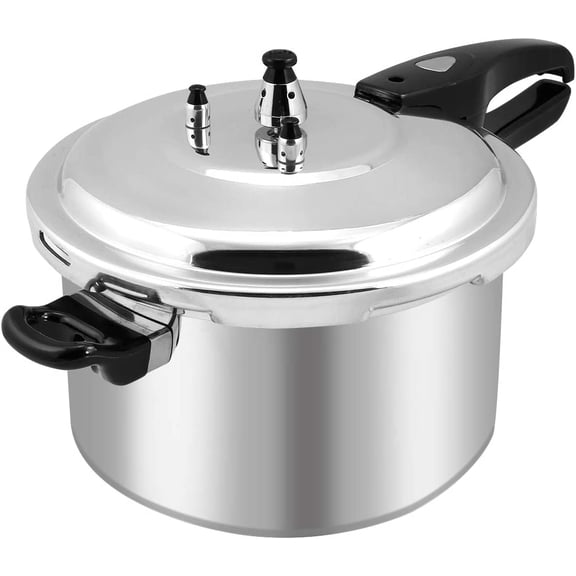 8QT Pressure Canner Release Valve Aluminum Canning Pot Cooker Pot Stove Top Instant Fast Cooking Pot Stewing Locking System (8 Quarts) Canning and Stewing