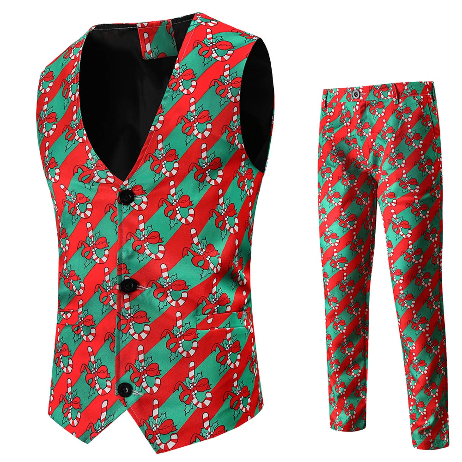 8QIDA Men's Suit Jackets Slim Fit Men Fashion Print Christmas Printed ...