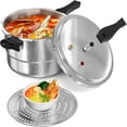 thumbnail image 1 of 8Qt Aluminum Pressure Cooker with Release Valve & Multiple Safety Protections, Canner Rack Included, Compatible with Gas & Induction Cooktops, Fast Cooking Pot for Home Kitchen, 1 of 11
